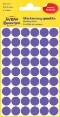 Avery Zweckform® 3115 Markierungspunkte - Ø 12 mm, 5 Blatt/270 Etiketten, violett violett Ø 12 mm