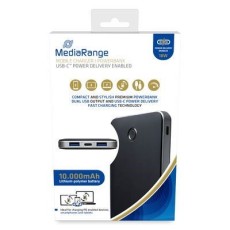 MediaRange Mobiles Ladegerät | Powerbank 10.000mAh mit USB-C Power Delivery Schnellladetechnologie