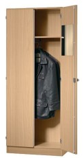 Hammerbacher Garderobenschrank - 80 x 200,4 x 42 cm, Konstruktionsboden/Kleiderstange/Sockelblende, Ahorn/Ahorn