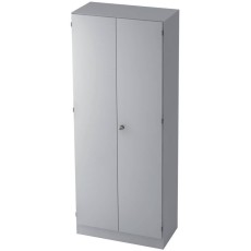 Hammerbacher Garderobenschrank - 80 x 200,4 x 42 cm, Konstruktionsboden/Kleiderstange/Sockelblende, Grau/Grau