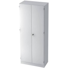 Hammerbacher Garderobenschrank - 80 x 200,4 x 42 cm, Konstruktionsboden/Kleiderstange/Sockelblende, Weiß/Weiß