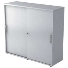 Hammerbacher Schiebetürschrank - 3OH, 120 cm, Relinggriff, Grau/Grau, mit Montageservice grau