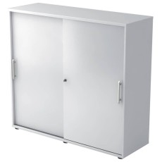 Hammerbacher Schiebetürschrank - 3OH, 120 cm, Relinggriff, Weiß/Weiß, mit Montageservice weiß