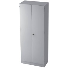 Hammerbacher Garderobenschrank - 80 x 200,4 x 42 cm, Konstruktionsboden/Kleiderstange/Sockelblende, Grau/Grau, Montageservice