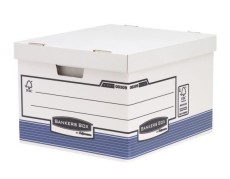 Fellowes® Bankers Box® System Große Archivbox Archivbox blau/weiß 380 x 287 x 430 mm 4 Stück