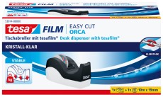 tesa® Tischabroller Easy Cut® Orca - für Rollen bis 33m : 19mm, schwarz/weiß Tischabroller