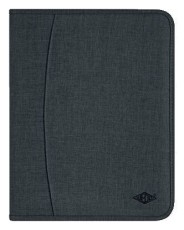 WEDO® Collegemappe - A4, schwarz, 2-Ringe Ø 30 mm Schreibmappe Polyester mit Leinenstruktur 28 cm