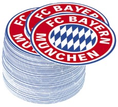 FC Bayern Bierdeckel FC Bayern Emblem - 50 Stück Untersetzer weiß/rot/blau