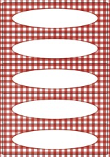 Herma 3639 Küchenetiketten Vichy- Karo rot Haushaltsetikett 76 mm 23 mm rechteckig Papier