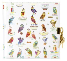 TURNOWSKY Tagebuch Owls - 96 Seiten mit Schloss Tagebuch Owls Kunstdruck mit Relief 96 weiße Seiten