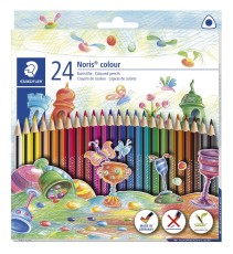 Staedtler® Farbstifte Noris® colour - 3 mm, Kartonetui 24 Farben ergonomische Dreikantform 3 mm