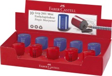 FABER-CASTELL Einfachspitzdose Grip 2001 Mini - rot/blau Farbwahl nicht möglich. Dosenspitzer 6 mm