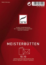 DFW Doppelkarte Meisterbütten - A6 hoch, 10/10 Doppelkarte Meisterbütten A6 hoch doppelt weiß