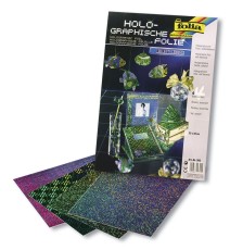 Folia Hologrammfolie - selbstklebend, 23 x 33 cm, 4 Blatt Hologrammfolie selbstklebend 23 cm 33 cm