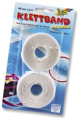 Folia Klettband - 20 mm x 2 m, weiß, selbstklebend Klettband 20 mm x 2 m