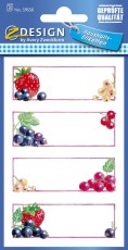 Avery Zweckform® Z-Design 59550, Marmeladen Etiketten, Erdbeeren, Johannisbeeren, 3 Bogen/12 Etiketten