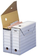 Elba Archivbos tric - A4 und Registratur, mit Reiter, grau/weiß Archivbox grau/weiß A4