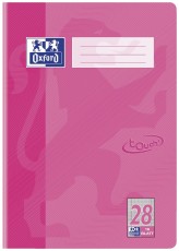 Oxford Heft A4 / 16 Blatt Lineatur 28 - Touch rosa Heft 28: 5 mm kariert / Rand beidseitig A4