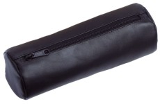 Alassio® Schlamperrolle XXL - Leder, schwarz Faulenzer Leder schwarz 22 cm 9 cm