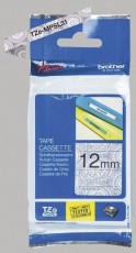 Brother TZe-MPSL31 Schriftbandkassette - laminiert, 12 mm x 4 m, schwarz auf silbernen Spitzen 12 mm