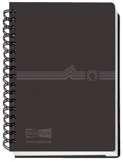 Veloflex® Telefonspiralbuch - A7, schwarz Telefonregister schwarz 94 mm 127 mm Polypropylen