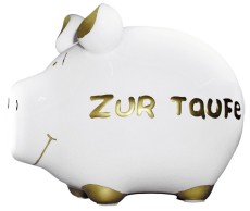 KCG Spardose Schwein Zur Taufe - Keramik, klein Spardose Schwein Zur Taufe 12,5 cm 9 cm Keramik