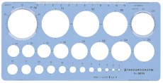 Standardgraph Schablone 9016 mit 25 Kreisen, blau Schablone