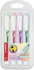 STABILO® Textmarker swing® cool Pastel - 4er Pack - Hauch von Minzgrün, rosiges Rouge, Schimmer von Lila, zartes Türkis