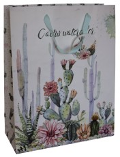 Geschenktragetasche Kaktus - 26 x 33 x 11 cm Geschenktragetasche Kaktus 26 cm 33 cm 11 cm Band