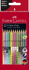 FABER-CASTELL Buntstift Colour GRIP - 12 Farben, Sonderfarbset Farbstiftetui 12 Farben sortiert -
