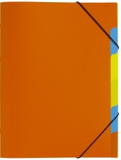 Pagna® Ordnungsmappe Funky School - A4, 5 Fächer, PP, orange Ordnungsmappe 5 orange A4 Gummizug