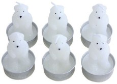 Teelichter Weihnachten Eisbär - 6 Stück Mindestabnahmemenge 3 Pack à 6 Stück Teelicht Eisbär
