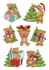 HERMA 15264 Sticker DECOR Weihnachtsbären Weihnachtsetiketten Weihnachtsbären selbstklebend Papier