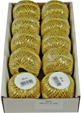 GOLDINA Cordonettkordel - 1 mm x 20 m, gold Mindestabnahmemenge = 10 Stück Geschenkband gold 1 mm