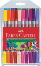 FABER-CASTELL Faserschreiber Duo - 20 Farben sortiert Faserschreiberetui 20 Farben sortiert