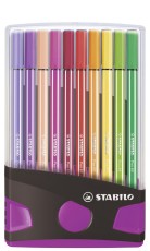 STABILO® Premium-Filzstift - Pen 68 ColorParade - 20er Tischset in anthrazit/pink - mit 20 verschiedenen Farben