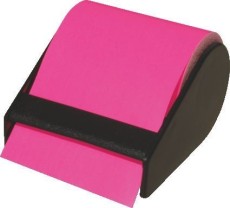 RNK Verlag Haftnotiz Rolle im Abroller - neonpink 60 mm x 10 m, nachfüllbar Haftnotizspender 80 mm