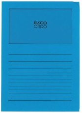 Elco Sichtmappen Ordo classico - blau, 120g, 10 Stück, Sichtfenster und Linien Sichtmappe Papier