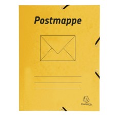Exacompta Sammelmappe Postmappe - A4, 425 g/qm, Gummizug, 3 Klappen, gelb Sammelmappe Postmappe gelb