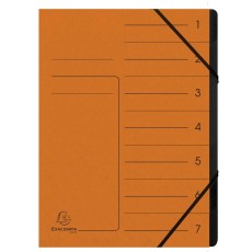 Exacompta Ordnungsmappe - 7 Fächer, A4, Colorspan-Karton, orange Ordnungsmappe 7 orange A4 Gummizug