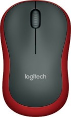 Logitech Maus M185 Wireless Optisch schwarz/rot kabellos Maus schwarz/rot USB-Empfänger kabellos