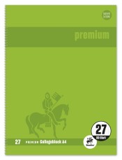 Staufen® Collegeblock Premium LIN 27 - A4, 80 Blatt, 90 g/qm, grün, liniert mit Doppelrand A4
