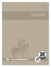 Staufen® Collegeblock Premium LIN 30 - A4, 80 Blatt, 90 g/qm, grau, blanko Collegeblock A4 4-fach