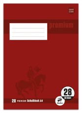 Staufen® Schulblock PREMIUM LIN 28 - A4, 50 Blatt, 90 g/qm, kariert mit Randlinien Schulblock A4