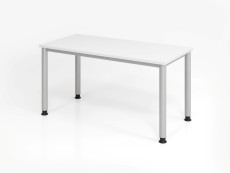 Hammerbacher Schreibtisch Mini Office H-Serie weiß/silber Einfache Selbstmontage Schreibtisch