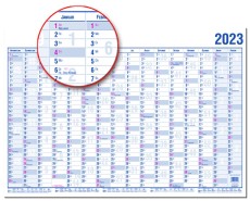 Güss® Wandkalender - A4, 16 Monate mit Ferienterminen Wandplaner 2024 30 cm 20 cm blau/rot/weiß