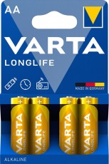 Varta Batterien LONGLIFE - Mignon/LR06/AA, 1,5 V, 4er Pack Batterie Mignon/LR06/AA 1,5 Volt Alkaline
