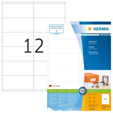 Herma 4635 Etiketten Premium - 105 x 48 mm, weiß, matt, 2400 Stück Universaletiketten weiß 200