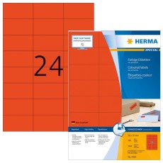 Herma 4407 Universaletiketten SuperPrint - 70 x 37 mm, rot, matt, 2400 Stück Universaletiketten rot