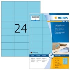 Herma 4408 Universaletiketten SuperPrint - 70 x 37 mm, blau, matt, 2400 Stück Universaletiketten